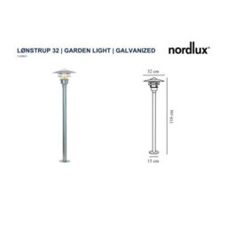 Nordlux Lonstrup Outdoor Galvanized Steel Garden Post Coastal/marine Safe Silver,mains - thumbnail 4