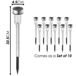 Cold White 10Pack Solar Stake Lights Outdoor Garden Patio Lawn Landscape Pathway Lighting - thumbnail 2