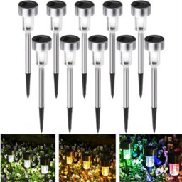 Cold White 10Pack Solar Stake Lights Outdoor Garden Patio Lawn Landscape Pathway Lighting - thumbnail 1