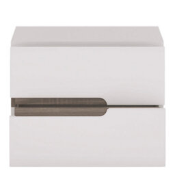 Wyld Haus Foxwhisk White And Truffle Oak Wood 2 Drawer Bedside Table - thumbnail 3