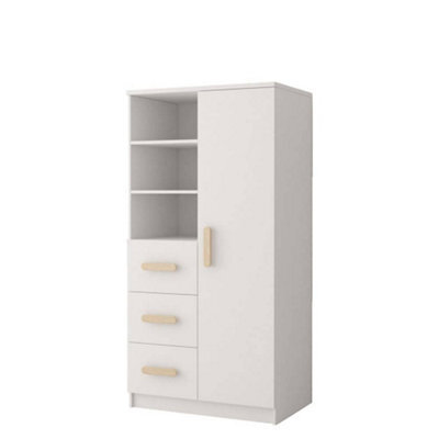 Arte Natural White Sideboard H1600mm W800mm D400mm - Oak Sonoma Handles For Warm Interiors