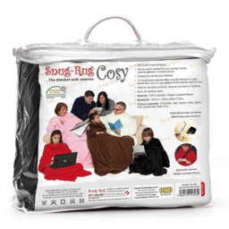 Snug Rug Cosy Sleeved Fleece Blanket With Sleeves And A Handy Pouch Pocket - Black - thumbnail 3