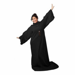 Snug Rug Cosy Sleeved Fleece Blanket With Sleeves And A Handy Pouch Pocket - Black - thumbnail 5