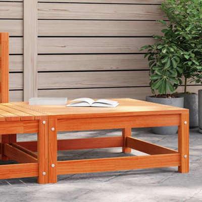 Berkfield Garden Footstool Wax Brown 70X70X30 Cm Solid Wood Pine - image 1
