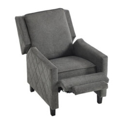 Living And Home Modern Grey Single Sofa Recliner Armchair With Footrest And Adjustable Recline - thumbnail 6