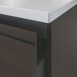 GoodHome Kentia Walnut Veneer Wall-Mounted Bathroom Cabinet (H) 600mm (W) 800mm - thumbnail 7