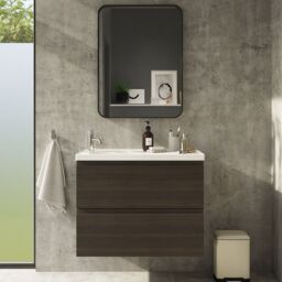 GoodHome Kentia Walnut Veneer Wall-Mounted Bathroom Cabinet (H) 600mm (W) 800mm - thumbnail 8