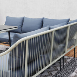 Outsunny 6 Piece Garden Furniture Set Garden Sofa With Cushions, Light Grey - thumbnail 9
