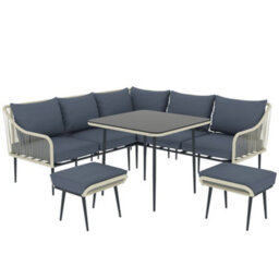Outsunny 6 Piece Garden Furniture Set Garden Sofa With Cushions, Light Grey - thumbnail 2