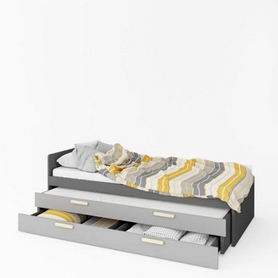 Arte Pok  Bed With Trundle Bed And Drawer (H)680mm (W)950mm (D)2050mm - Children's Bed With Mattress - image 1