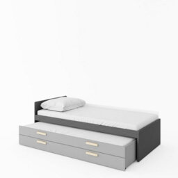 Arte Pok  Bed With Trundle Bed And Drawer (H)680mm (W)950mm (D)2050mm - Children's Bed With Mattress - thumbnail 2