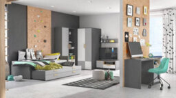 Arte Pok  Bed With Trundle Bed And Drawer (H)680mm (W)950mm (D)2050mm - Children's Bed With Mattress - thumbnail 3