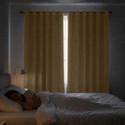 Moonlight Bedding Blackout Polyester Curtain Thermal Natural Cream Curtains With Eyelet Header (Pair) 90X108Inch (228X274Cm) - thumbnail 2
