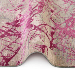 Pink Abstract Modern Kilim Machine Made Easy To Clean Viscose Polyester Rug For Living Room Bedroom And Dining Room-200Cm X 290Cm - thumbnail 2