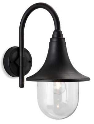Luminosa Lighting Luminosa Astra 1 Light Lantern - Wall Light Black Resin Ip44, E27