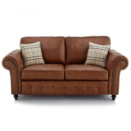 Furnishings For Less UK Oakland 2 Seater Large Chesterfield Style Leatherair Tan