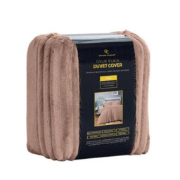 Home Luxe Interiors Plush Faux Fur Chunky Ribbed Mink Bedding Duvet Cover Set - thumbnail 2