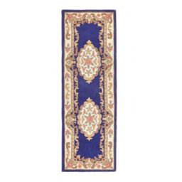 Navy Traditional Rug, Handmade Rug With 25mm Thickness, Navy Floral Rug For Living Room, & Dining Room-120Cm X 180Cm - thumbnail 3