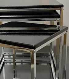 Aspect Furniture Murano Gloss Set Of 3 Nesting Tables,black - thumbnail 4