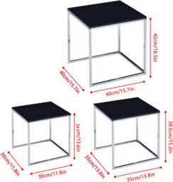 Aspect Furniture Murano Gloss Set Of 3 Nesting Tables,black - thumbnail 6