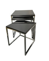 Aspect Furniture Murano Gloss Set Of 3 Nesting Tables,black - thumbnail 5