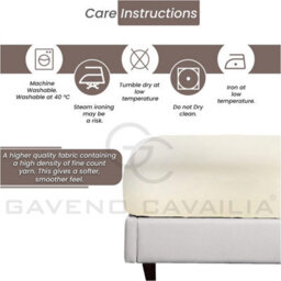 Gc Gaveno Cavailia Percale Deep Fitted Sheet Super King Cream Extra Deep Pocket 16 Inch (40 Cm) - thumbnail 4