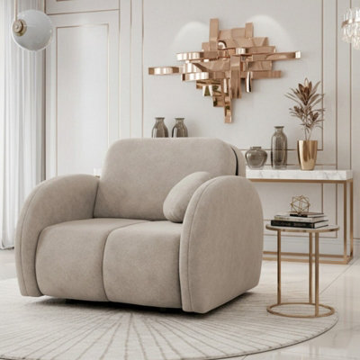 Armchair Convertible To Single Bed With Storage Viva Comfy I Beige - image 1