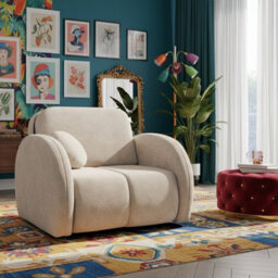 Armchair Convertible To Single Bed With Storage Viva Comfy I Beige - thumbnail 2