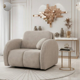 Armchair Convertible To Single Bed With Storage Viva Comfy I Beige - thumbnail 1
