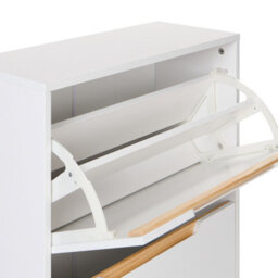 Wyld and Coco Novahome White Mdf Three-Compartment Wall-Mounted Shoe Storage Cabinet, W60 X D24 X H128Cm - thumbnail 7