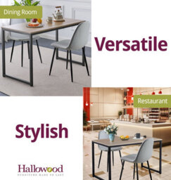 Hallowood Furniture Kempley Fixed Top Dining Table Set With 2 Light Grey Fabric Chairs - thumbnail 6