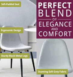 Hallowood Furniture Kempley Fixed Top Dining Table Set With 2 Light Grey Fabric Chairs - thumbnail 5