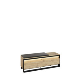 Arte Quant 04 Hallway Bench In Oak Artisan & Black - 1350mm X 490mm X 400mm - Modern Elegance With Led Accent - thumbnail 1