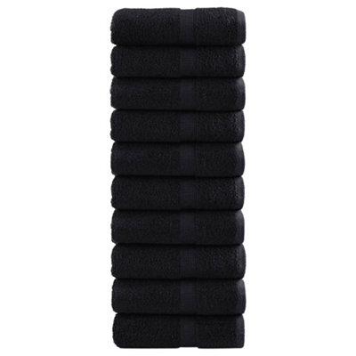 Berkfield Premium Wash Towels Solund 10 Pcs Black 30X30 Cm 600 Gsm - image 1