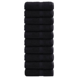 Berkfield Premium Wash Towels Solund 10 Pcs Black 30X30 Cm 600 Gsm
