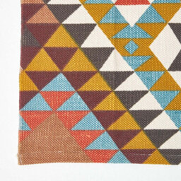Homescapes Oslo Orange, Brown And Yellow Multi Coloured 100% Cotton Diamond Pattern Rug, 120 X 170 Cm - thumbnail 3