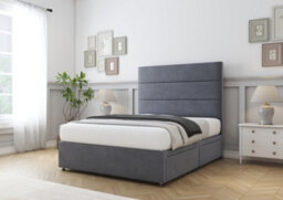 "Comfort Rosa Steel Plush Divan Bed Base 2 Drawers Same Side - 26"" Strutted  4'6 Double" - thumbnail 4
