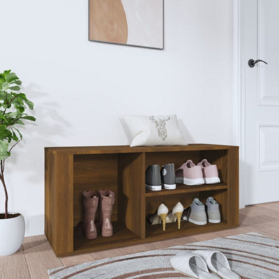 Berkfield Shoe Cabinet Brown Oak 100X35X45 Cm Engineered Wood - image 1