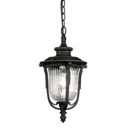 Stylish Outdoor Ip44 Wall Lantern With Led Bulb - Rubbed Bronze Finish