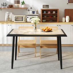 Gainoom Grey Sintered Stone Dining Table 44Inch Rectangular Kitchen Table - thumbnail 3