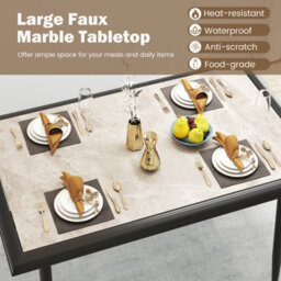Gainoom Grey Sintered Stone Dining Table 44Inch Rectangular Kitchen Table - thumbnail 5