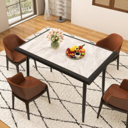 Gainoom Grey Sintered Stone Dining Table 44Inch Rectangular Kitchen Table - thumbnail 8