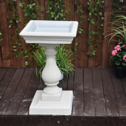 Classic Sandstone Birdbath With Square Top - thumbnail 5