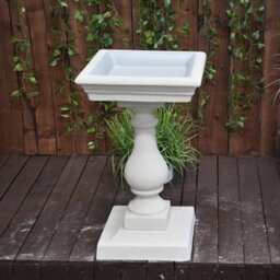 Classic Sandstone Birdbath With Square Top - thumbnail 2