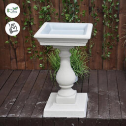 Classic Sandstone Birdbath With Square Top - thumbnail 3
