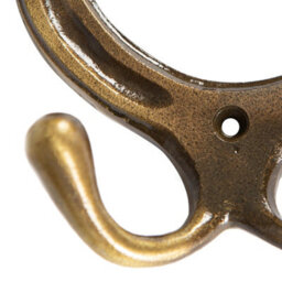 Hammer and Tongs Hammer & Tongs Horse Shoe Double Coat Hook - W100mm X H110mm - Brass - thumbnail 2