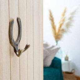 Hammer and Tongs Hammer & Tongs Horse Shoe Double Coat Hook - W100mm X H110mm - Brass - thumbnail 5