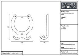 Hammer and Tongs Hammer & Tongs Horse Shoe Double Coat Hook - W100mm X H110mm - Brass - thumbnail 4