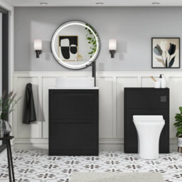 Royal Bathrooms Royal Bathroom Elmore 600mm Matt Nocturne Black Freestanding Bathroom Vanity Unit 2 Drawer Plain White Worktop With Lyon Basin - thumbnail 5