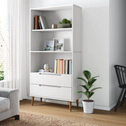 Vidaxl Bookcase Molde White 85X35X170,5 Cm Solid Wood Pine - thumbnail 1